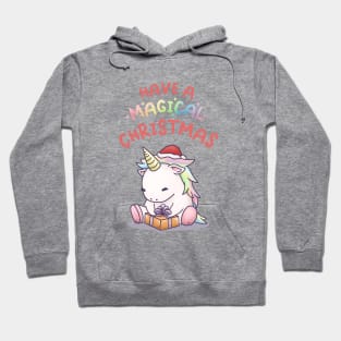 Have a Magical Christmas Unicorn in Santa Hat Hoodie